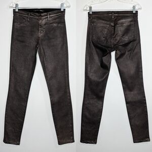J Brand for Neiman Marcus black shimmer super skinny jean 26